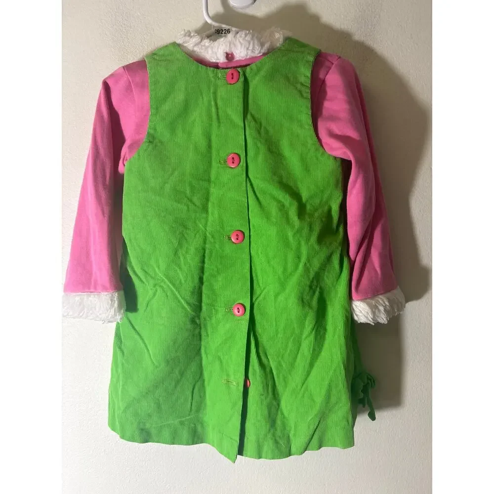 Girls Vintage PeachesNCream Green Corduroy Set Sz3